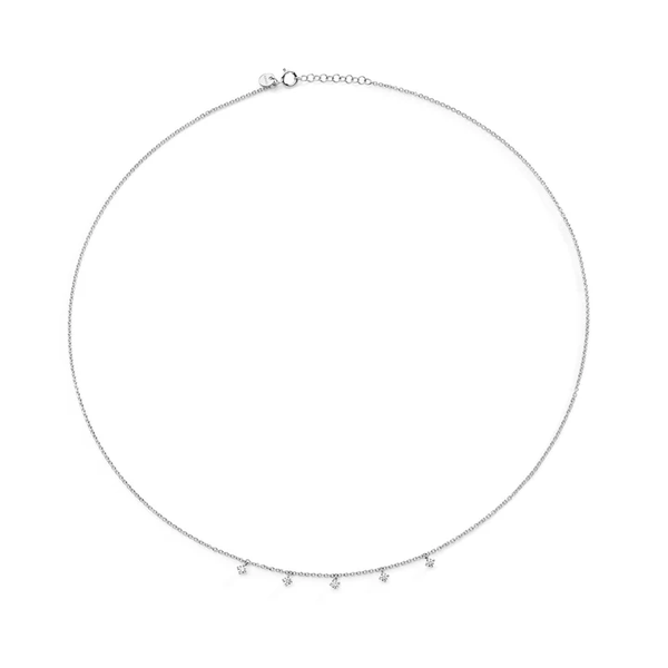 Collier Multi Solitaire Or blanc Diamants
