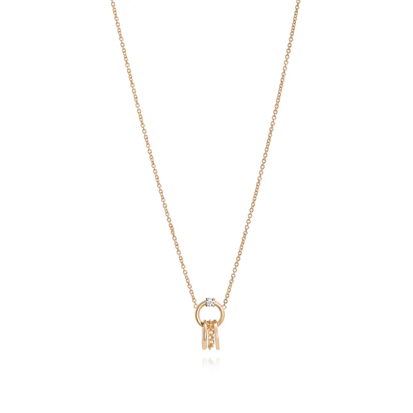Collier Circle Solitaire Y Or Jaune Diamant