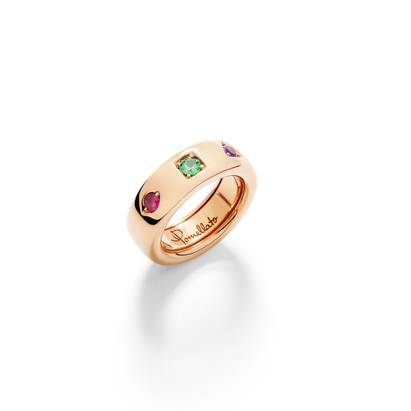 Bague Iconica Slim Or rose Tsavorite Ruby Amethyste