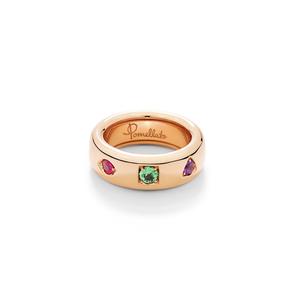 Bague Iconica Slim Or rose Tsavorite Ruby Amethyste