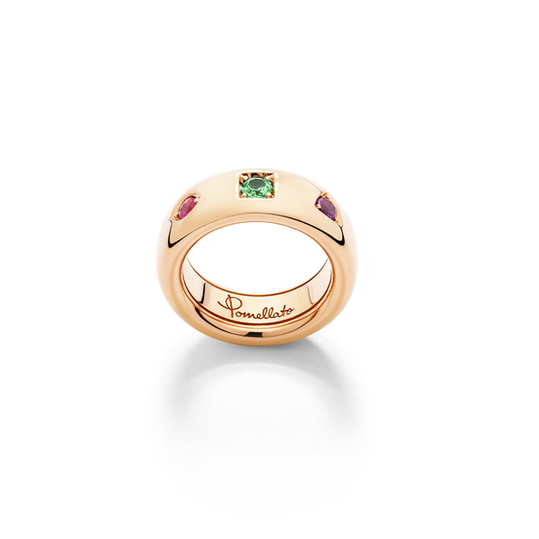 Bague Iconica Slim Or rose Tsavorite Ruby Amethyste