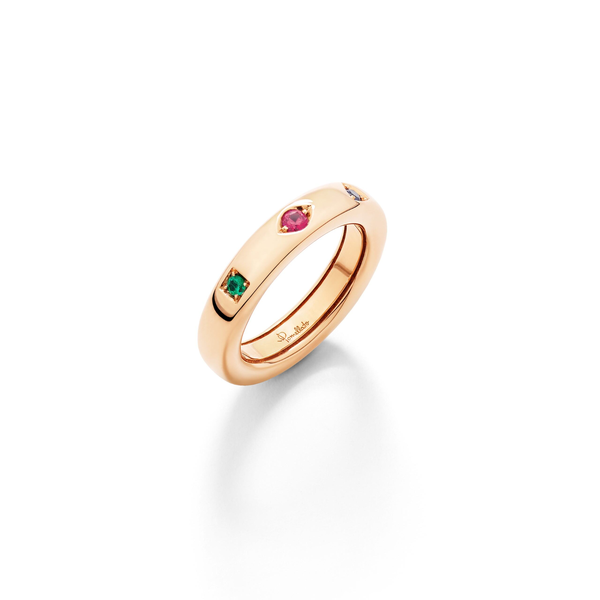 Bague Iconica Extra Slim Or rose Ruby Saphir Emeraude