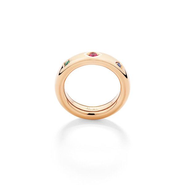 Bague Iconica Extra Slim Or rose Ruby Saphir Emeraude