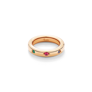 Bague Iconica Extra Slim Or rose Ruby Saphir Emeraude