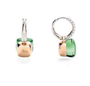 Boucles d'oreilles Nudo Prasiolite, Agathe Verte Diamants