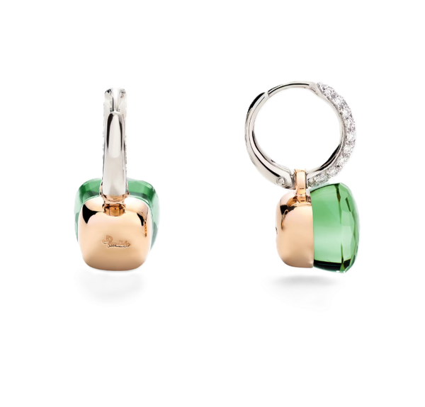 Boucles d'oreilles Nudo Prasiolite, Agathe Verte Diamants