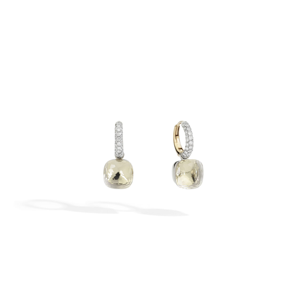 Boucles d'oreilles Nudo Topaze Incolore Diamants