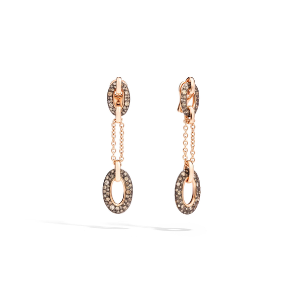 Boucles d'oreilles Catene Diamants bruns