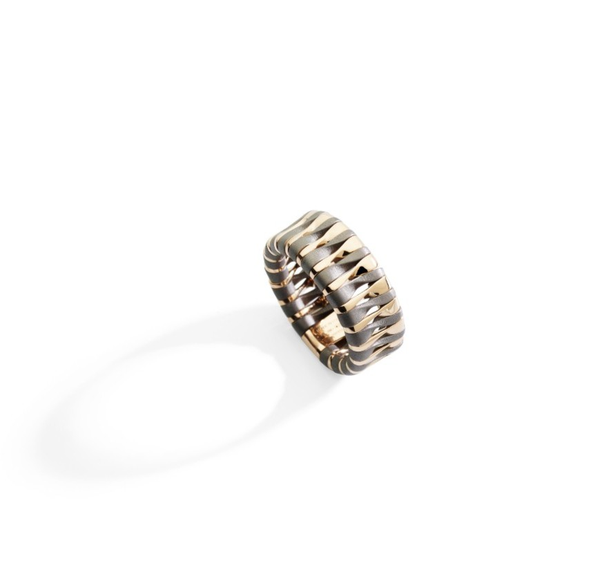 Bague Coucher du soleil Or rose et Titane