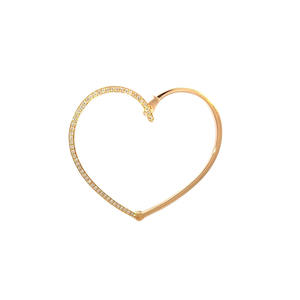 Mono Boucle d'oreille Or rose Cœur Diamants