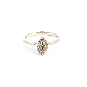 Solitaire Navette Or blanc Diamants