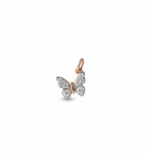 Charm Papillon Or rose Diamants Dodo