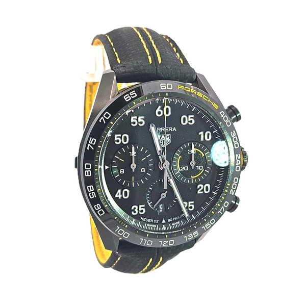 Montre TAG Heuer Carrera Chronograph x Porsche Yellow Racing