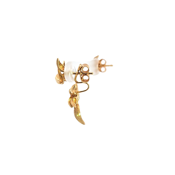 Boucles d'oreilles Ole Lynggaard Forest Or jaune Diamants avec 1 pendant