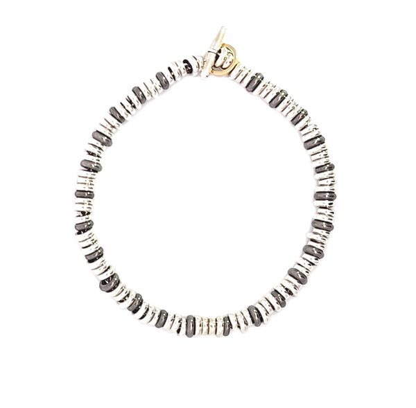 Bracelet Dodo Rondelles argent et titane