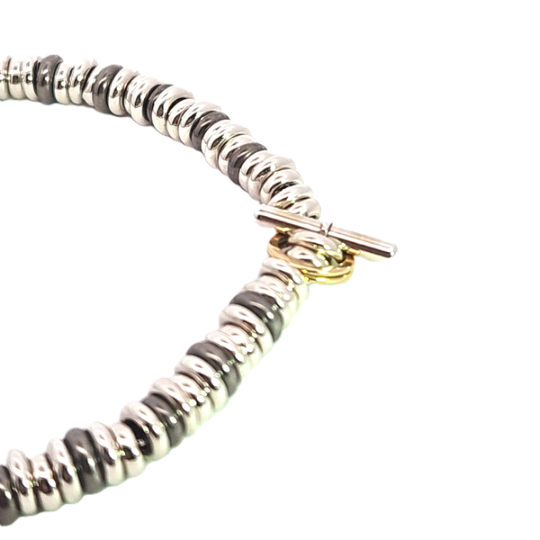 Bracelet Dodo Rondelles argent et titane