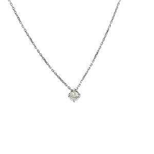 Collier Solitaire en Or blanc et Diamant 0,50 ct