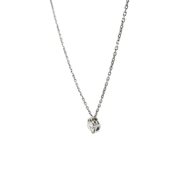 Collier Solitaire en Or blanc et Diamant 0,50 ct