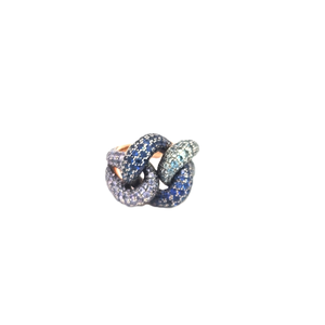 Bague Pomellato Tango Or rose Aigue-marine, Tanzanite, Saphir