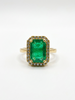 Bague Or Emeraude et diamants brillants