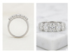 Demi alliance Or blanc Diamants de synthèse Ovales