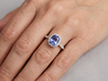Bague en or blanc tanzanite et diamants