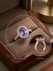 Bague Or rose, Tanzanite, Diamants