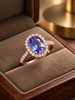 Bague Or rose, Tanzanite, Diamants