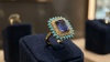 Bague or jaune Tanzanite turquoises et diamants