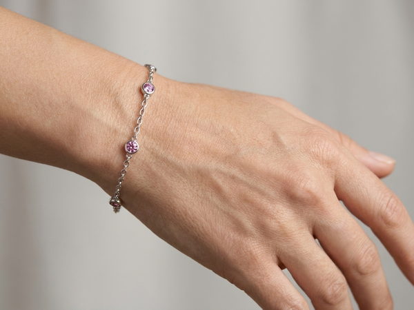 Bracelet Or blanc Diamants roses