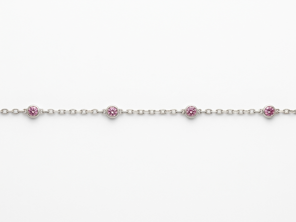 Bracelet Or blanc Diamants roses