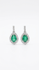 Boucles d'oreilles en or blanc, Emeraudes et Diamants brillants