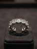 Alliance tour complet or blanc, diamants Asscher cut