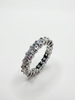 Alliance tour complet or blanc, diamants Asscher cut