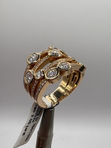 Bague 4 rangées Or rose Diamants