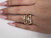 Bague 4 rangées Or rose Diamants