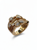 Bague 4 rangées Or rose Diamants