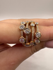 Bague 4 rangées Or rose Diamants