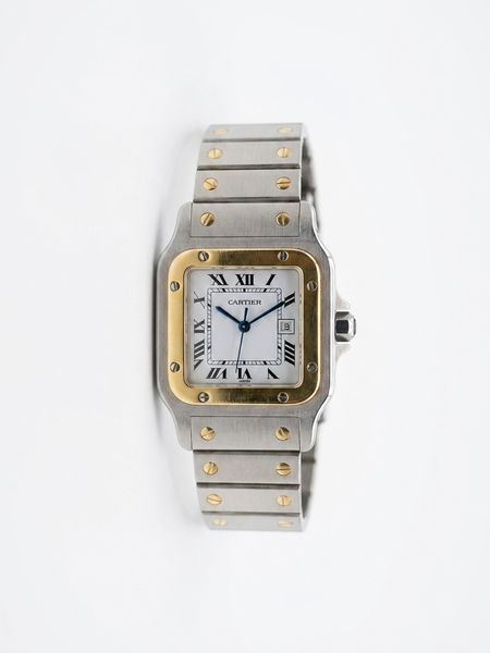 Montre Cartier « SANTOS » Galbé Or et acier.