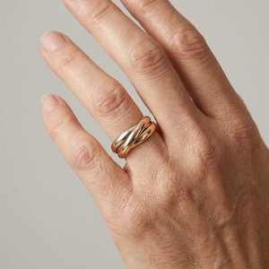 Bague Cartier modèle «  Trinity » 3 ors 750/1000.