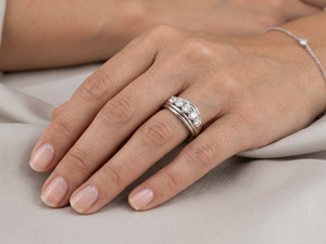 Bague Ligne 5 diamants Or blanc