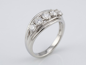 Bague Ligne 5 diamants Or blanc