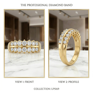 LP5169 Bague double rangs environ 1 ct dts champagne en or jaune 750/1000. 4,84 grs