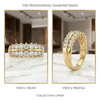 LP5169 Bague double rangs environ 1 ct dts champagne en or jaune 750/1000. 4,84 grs