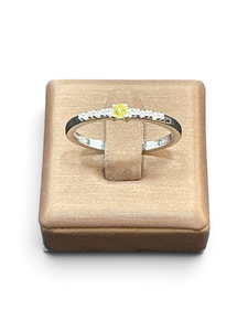 Bague Mauboussin Or blanc, Saphir jaune et Diamants