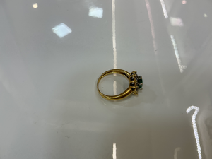 Bague Or jaune, Emeraude et Diamants