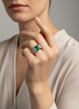 Bague Or blanc Émeraude et diamants