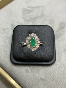 Bague Or jaune Émeraude Diamants