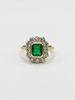 Bague or jaune, Émeraude et diamants