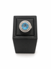 Bague or blanc 14 kt Topaze et Diamants brillants